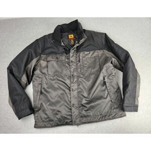 CAT Caterpillar Mens 2XL Hooded Outdoor Work‎ Insulated Twill Jacket Water Repel